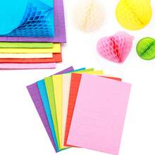 7 pièces/14 pièces Tampons en papier nid d'abeille pour œuvres d'art, artisanat et décorations de fête. Tampons en tissu nid d'abeille de couleurs assorties pour l'artisanat 3D et les cartes pop-up DIY