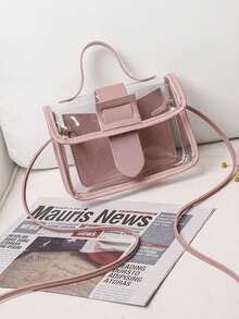 1个清新简约透明果冻包（18*13*6cm），时尚小方包，女士单肩斜挎包，PVC果冻包，简约小包，经典百搭透明包，夏季必备（下单前请确认产品尺寸） - 彩色 - 查看 15