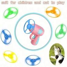 13 件彩色飞行推进猫玩具：小猫互动狩猎游戏 - 随机颜色飞盘