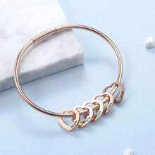 Customizable Grandma Bracelet With Grandchild's Name - Customized Heart Pendant Bracelet, Available In Gold, Silver Or Rose Gold - Gift For Grandma, Grandmother Or Mom - Multicolor - View 2