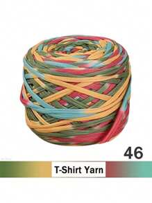 2/1 pieza Hilo de camiseta degradado, grande 300g/unidad - 2cm de ancho, hilo tejido de punto, suave y versátil para manualidades DIY, usado para ganchillo y tejido de bolsos, cojines, muñecas, mantas de almacenamiento, zapatillas, proyectos de ganchillo artesanal, disponible en múltiples colores, hilo multicolor, hilo de poliéster, hilo acrílico, hilo de ganchillo, hilo para manualidades, bolas de hilo vibrante, material de manualidades versátil, accesorios y suministros de tejido