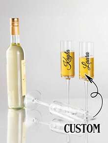 Braut-Party Weingläser, Champagner-Kelche, Acryl-Champagner-Gläser, Brautjungfer, Braut, Trauzeugin, Mutter der Braut, Party, Geburtstags-Dekoration, Multifunktional, Wiederverwendbar, Ornamental, Klebend, Exquisit, Stilvoll, Süß, Weich, Farbig, Cartoon, Individuell, Personalisiert, Einzigartig - Mehrfarbig - Übersicht 3