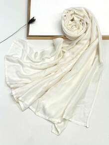 1件加大码柔软透气纯色包边头巾，莫代尔面料，适合搭配连衣裙