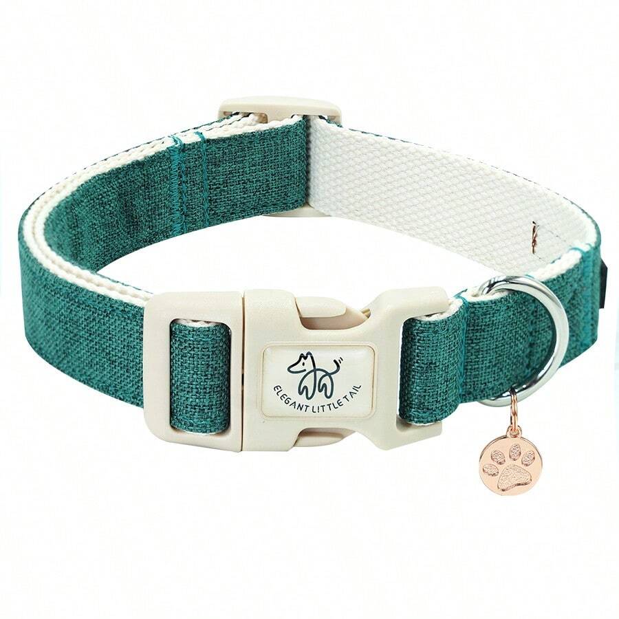 Elegant Little Tail Dog Collar Green Pet Collar Adjustable Cute Puppy Collar With Quick Release Buckle