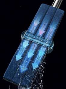 Bodenwischer mit 5 Ersatz-Wischtüchern, automatisch entwässernder Flachmop, Reinigungswerkzeug für Zuhause