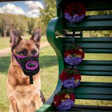 宠物狗透气网状口套，防咬，防吠，防咬面罩 - 彩色 - 查看 3