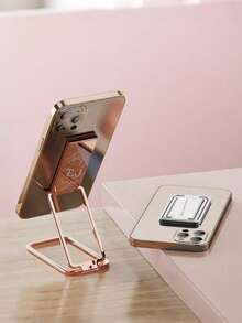 1pc Customized Foldable Multi-Angle Thin Phone Stand, Portable Multi-Functional Phone Holder, Team Customized Gift Suitable For All Phones, No Battery Included