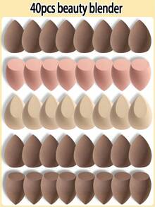 50 件化妆海绵搅拌器、化妆海绵套装、多色化妆海绵、粉底混合美容海绵、干湿两用化妆海绵、乳霜和粉末，打造完美妆容，不含乳胶的干湿粉底妆容，完美打底的粉底，适用于液体、乳霜和粉底，不含乳胶的两用化妆粉扑，适合所有肤质、化妆、便宜、房间装饰、梳妆台、旅行、卧室、化妆配件、粉扑、化妆搅拌器、粉扑、化妆海绵 - 彩色 - 查看 10
