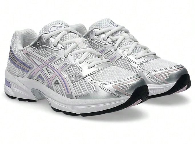 Asics Women's GEL-1130 GS, Classic Comfort With Retro Running Style, Everyday And Active Wear 1204A169-103 - 白色/宇宙色/粉紅色 - 查看 1