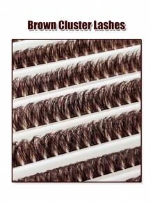 200片D型卷翘浓密棕色单根假睫毛，80D卷度，9-16毫米混合长度，蓬松自然，柔软轻盈，DIY睫毛嫁接，适合日常、派对、音乐节等场合，可重复使用，打造精致妆容 - D - 查看 3