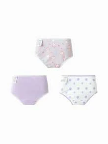 Balabala Girls Cotton Underwear 3 Packs Triangle Panties Anti-Bacterial