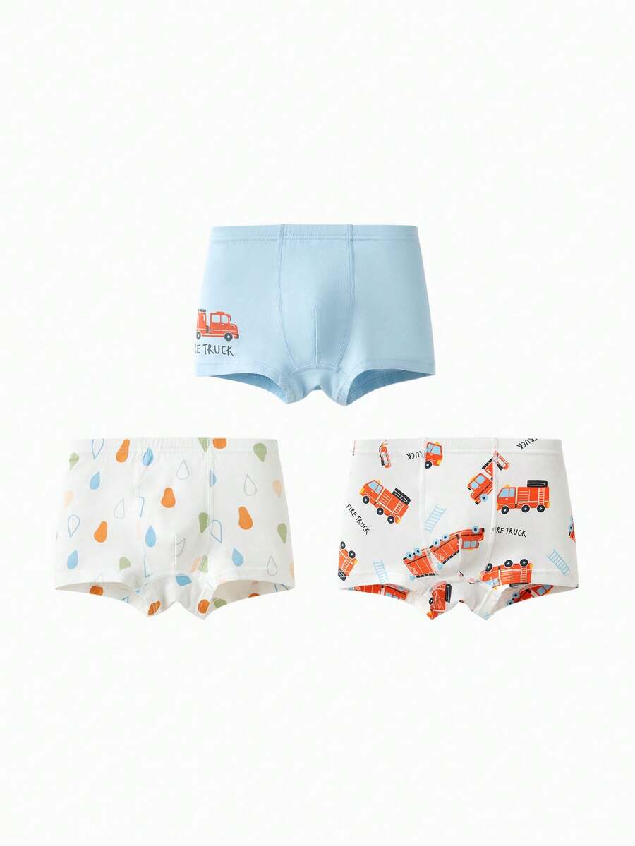 Balabala Baby Boys Cotton Underwear 3 Packs Boxer Shorts Soft Comfy - White and Blue - View 1