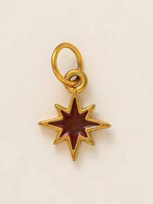 1件新款时尚不锈钢辣椒、马蹄铁、心形、五角星、太阳、贝壳造型吊坠，18K镀金，DIY饰品配件，可作项链、手链、钥匙扣，易于搭配，也可作为精致吊坠佩戴。 - 金色 - 查看 11