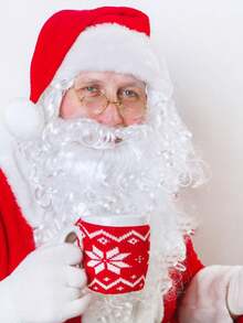 3pcs/1pc Santa Claus Beard And Wig Set, Suitable For Christmas Costumes, Perfect For Holiday Celebrations, Parties And Festive Events. - Multicolor - View 5