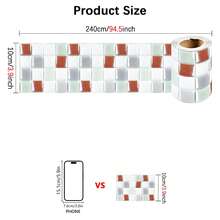 1 Stück selbstklebende PVC Tapete, flaches Mosaik Muster Wandaufkleber, Fliesenaufkleber für Wand, Schrank, Boden, Sockelleiste, geeignet für Zuhause, Küche, Wohnzimmer, Badezimmer, Schlafzimmer, Büro Dekoration