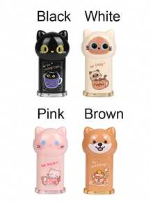 1pc/4pcs Cartoon Pet Pencil Sharpener, Furball Town Series Manual Pencil Sharpener, Cat & Dog Shaped Mini Pencil Sharpener, Multi-Functional Pencil Sharpener, New Creative Acrylic Pencil Sharpener, Stationery Gift, Art Supplies - Multicolor - View 11