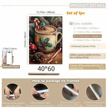 1 buc., Pictură suspendată pe pânză, Artă murală înrămată, Pictură vintage cu cană de cafea de Crăciun, Imprimeu pe pânză de Crăciun, Poster cald de sărbători, Decor de perete de Crăciun, Decor confortabil de iarnă, Decor festiv de Crăciun pentru casă, Decorațiuni de Crăciun, Postere de Crăciun, Decor de casă de Crăciun, Decorațiuni de Crăciun de iarnă, Decor cameră, Decor cămin, Decor baie, Decor dormitor, Decor bucătărie, Decor birou, Decor hol, Cadouri decorațiuni de Crăciun, Decor cafenea