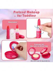 Girl Pretend Makeup For Kids,Fake Make Up Toys For Little Girls With Princess Purse, Toddler Makeup Kit,Girls Birthday Gifts(Accessories Color Random) - Multicolor - View 9
