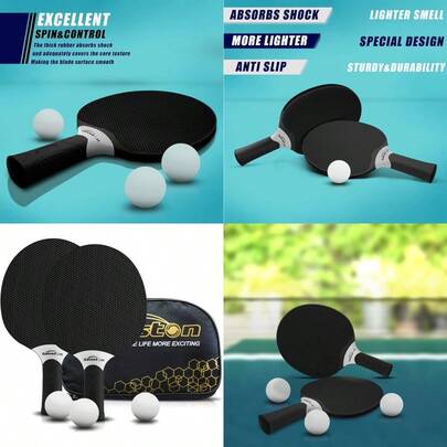 Table Tennis Rackets Set Profional Table Tennis Racket With 3 Balls Composite Rubber Ping Pong Paddle Set