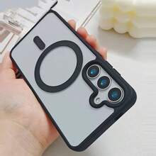 Transparent TPU Magnetic Phone Case, Suitable For Galaxy S25 S24 S23 S22 Ultra Plus FE A15 A35 A55 A16 A36 A56 5G, Waterproof, Shockproof, Anti-Fall, Anti-Scratch - Black - View 12