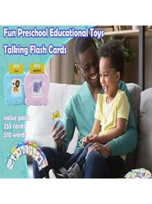 510 Words Alphabet Talking Flash Cards, Educational Learning Interactive Toys For Boys And Girls Birthday Gifts For Kids, Preschool Montessori Speech Toys - Blue - View 6