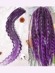 Tóc tết Dreadlock màu 24 inch Flying Goddess Curls Extensions Bộ tóc tết Dreadlock 24 inch Bộ tóc tết tổng hợp Boho Tóc tết Dreadlock xoăn kiểu Hippie 8 chân tóc tết thủ công - Nhiều màu - Xem 14