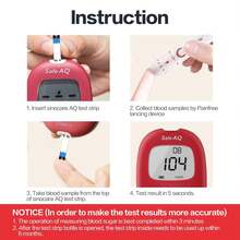 AQ Smart Blood Glucose Monitor Fullset In Mmol/L With 100 Test Strips - KIT With 100 Strips - View 2