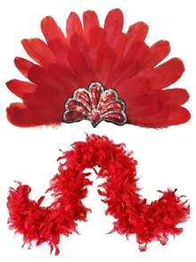 D EXCEED 1/2/3/4/6 Pcs Carnival Plumage Headband Lightweight Accessory For Parties Halloween Gifts Themed Events Durable Comfortable Flapper Headpiece Vibrant For Cosplay Celebrations - Multicolor - View 2