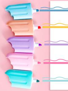 أقلام تحديد إبراز بشكل آيس كريم كرتوني، جوائز للطلاب، مكافآت، هدايا، قرطاسية للعودة إلى المدرسة، مناسبة للاستخدام المنزلي والمدرسي والمكتبي