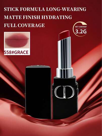 Christian Dior 迪奥丝绒哑光唇膏 #558 永恒优雅，3.2克/0.11盎司 | 持久不脱色配方 | 高显色度，浓郁色彩 | 舒适哑光妆效 | 防晕染，防水 | 持妆16小时 | 奢华唇色 | 适合日常妆容及特殊场合