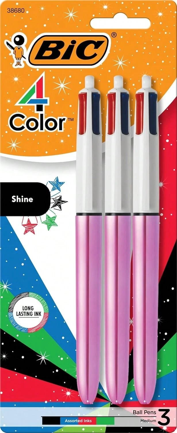 BIC 4-Color 3+1  Ballpoint Pen With Red, Blue,  Ink And 0.7 Mm Mechanical Pencil, 1-Count In Assorted Ink - Thùng kim loại - Xem 1