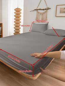 2/3件套床上用品套装，纯色床单套装，舒适家纺，柔软透气床垫保护套，亲肤床笠套装，四季皆宜，床单，床笠，床罩 99*190