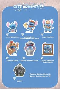 Miniso TOPTOY 史迪奇城冒险系列盲盒收藏玩具，附赠角色收藏卡，适合女孩的可爱礼物，可动人偶装饰 - 彩色 - 查看 10