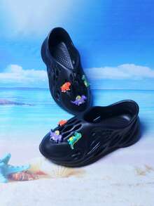 2025 New Kids & Teens Breathable Sandals, DIY Dinosaur Cute Cartoon Decor, Summer Boys Girls Baby Toddler Beach Shoes EVA Slippers, Family Matching Casual Shoes, School Inspo, Non-Slip & Durable, Multi-Functional