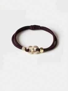 5条极简金色发圈，高弹力橡皮筋发饰，家居美容女士配饰礼品，发绳马尾辫头饰弹力发圈 - 彩色 - 查看 6
