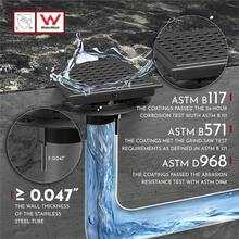 6 Inch Square Shower Floor Drain With FlangeQuadrato Pattern Grate Removable FoodGrade SUS 304 Stainless Steel WatermarkCUPC Certified Matte Black - 霧面黑色 - 查看 5