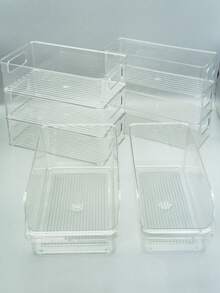 3个/2个/1个日式PET冰箱收纳盒，透明蔬果整理篮，厨房收纳盒 - 無色 - 查看 7