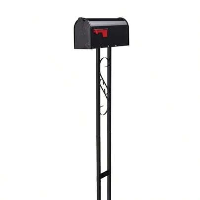MailboxtoGo WeatherResistant Steel Metal Mail Box For Outside With Post Black Medium Curbside Mailbox  Approved For Residential Delivery