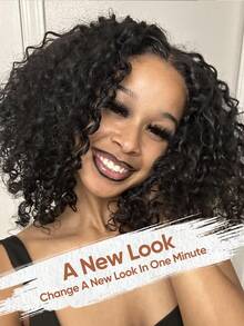 Jessie's Wig 无胶预剪蕾丝假发 即戴即用 螺旋卷 4x4 预剪蕾丝假发 短波波头 100% 真人发 - SNatural - 查看 2