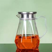 1pc Cool Water Jug For Home Restaurant Bar Diamond Full Handle Cold Water Jug Plastic PC Acrylic High Temperature Resistant Fruit Juice Zap, Drinking Utensils