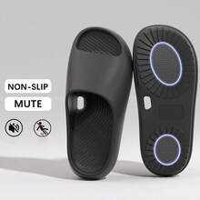 ASHALI Women's Indoor Slippers, Bathroom Waterproof Anti-Slip Slippers, Couples Style - Black - View 6