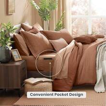Comforter Set - 7 Pieces Bed In A Bag Queen Bedding Sets With Comforter, Sheets, Pillowcases & Shams, Reversible Bedding Comforters Sets - Lá mùa thu - Xem 4