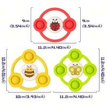 Baby Suction Cup Gyro Toy, Insect Spinning Toy, Insect Cognition Toy, Fingertip Press Ball, Sensory Education Toy, Outdoor Toy With Suction Cup, Puzzle Toy Suitable For Multiple Scenarios