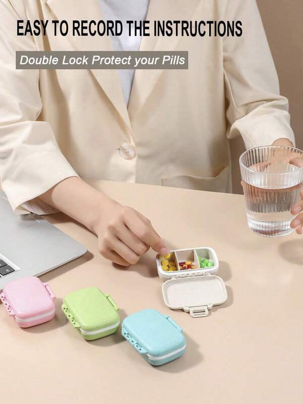 1 Stück Mini tragbare Pillenaufbewahrungsbox, 3 Fach Pillenbox Tablettenaufbewahrungsbehälter, Wöchentliche Pillenbox, Medikamentenspender