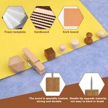 114 Pcs Wood Push Pins, 2 Colors And 7 Types Decorative Thumb Tacks Wooden Head Pin Map Tacks Marking Pin, Wood Thumb Tacks Decorative For Bulletin Boards Craft Projects With Storage Box - Mixed Colors - View 5