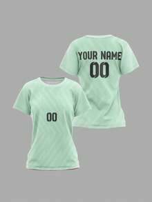 2025 Customized Sports Jersey, Summer Outdoor Sportswear Short Sleeve Top, Women's Sports Team Club Training Jersey Top With Front & Back Personalized Name & Number, Moisture-Wicking Breathable Casual Everyday Wear, Party Outfit