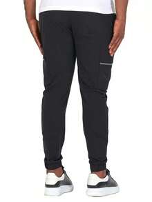 男士休闲多口袋户外工装裤，秋冬 - 黑色 - 查看 7