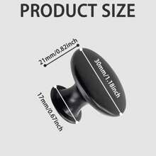 10pcs Flat Black Cabinet Knobs, Round Modern Black Drawer Pulls Hardware, For Kitchen Cabinets, Vanity, 30mm Diameter