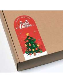 60pcs Self-Adhesive Holiday Stickers, Rectangular Christmas Stickers, Gift Box Seals, Christmas Gift Wrapping Decorations, Includes Santa Claus, Merry Christmas - For Gift Wrapping, Greeting Cards, Party Decorations - Random Mixed, No Cutting Required, Seasonal Themed, 6pcs