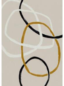 1 pieza Impresión de póster de pintura en lienzo con arte de pared minimalista, diseño floral abstracto de patrón geométrico moderno para decoración del hogar y la sala de estar